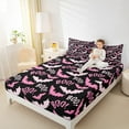 thumbnail image 4 of jejeloiu Horror Bat Halloween Pink Black Twin Sheet Set,Super Cozy Teens Boys Bedding,3-Piece, 4 of 7