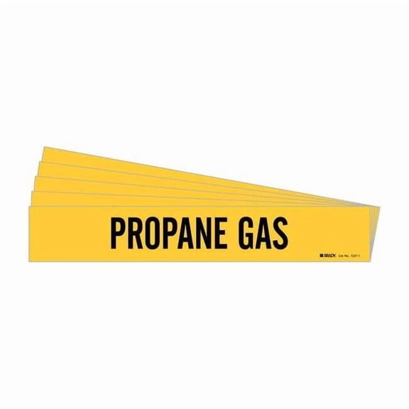 Brady Pipe Marker,Black,Propane Gas,PK5, 7227-1-PK 7227-1-PK