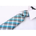 thumbnail image 2 of Turquoise and Gray Necktie for Him - Turquoise Tie's for Men - Gray and Turquoise Blue Wedding Tes, 2 of 5