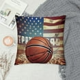 thumbnail image 2 of COMIO Vintage Rustic American Flag with Basketball Throw Pillow Cover for July 4th Independence Day Decorative Pillow Covers Throw Pillow Case Patriotic Cushion Cover 1"(Basketball Flag), 2 of 5