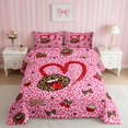 thumbnail image 2 of Erosebridal Leopard Bow Print Full Size Comforter Sets for Girls, Cheetah Animal Spots Girly Bedding Comforter Set, Pink Reversible 3 Pieces 1 Comforter and 2 Pillowcases, 2 of 6