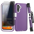 thumbnail image 1 of Aggxpf Galaxy A14 5G Case with Privacy Screen Protector, Phone Case with Belt-Clip Holster, Military Grade Full Body Protection Case, Purple, 1 of 5