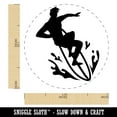thumbnail image 2 of Surfer Surfing Man Silhouette Self-Inking Rubber Stamp Ink Stamper - Fuchsia Ink - Medium 1 Inch, 2 of 7