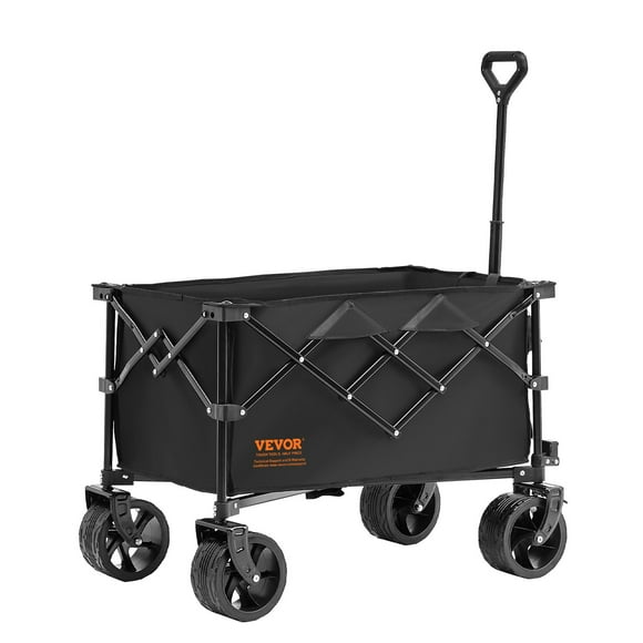 STAWAY Collapsible Folding Wagon - 113L Heavy Duty Beach Cart with All-Terrain Wheels, Adjustable Handle, Drink Holders, Perfect for Camping & Shopping