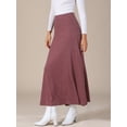 thumbnail image 2 of DARING DIVA Women's Foldable High Waist Flowy Flare Maxi Skirts S Burgundy, 2 of 6