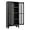 Black - 2 Acrylic Glass Doors, variant on Kitchen Pantry Cabinet, 61" Tall Metal Storage Cabinet with 2 Glass Doors and 3 Adjustable Shelves for Kitchen, Dining Room, Living Room, Home, Office (Black)