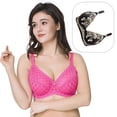 thumbnail image 4 of Sujetador bordado calado sexy Copa fina de algodón Ropa interior ajustable sin anillo de acero, 4 of 5