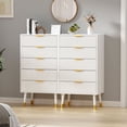 thumbnail image 3 of Bingirl Commode Moderne en Bois Cannelé à 5 Tiroirs, 57 Pouces de Large : Organisateur de Rangement pour Garde-Robe de Chambre et Salon, 3 of 8