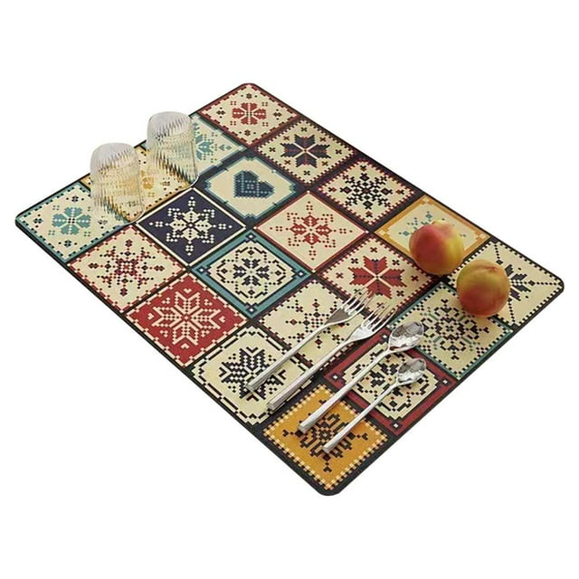 Tapis pour Comptoirs de Cuisine, Égouttoir en Silicone Résistant à la Chaleur K2Y9