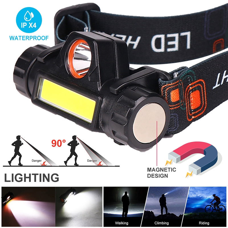 Torch for Running,Camping,Reading,Hiking,Kids,DIY &More Head Torches come with Batteries Lightweight & Comfortable HUOU LED Headlamp Super Bright