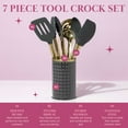 thumbnail image 3 of Paris Hilton 7-Piece Cooking Utensils Set, Silicone and Stainless Steel, Gray, 3 of 8