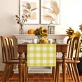 thumbnail image 4 of Watercolor Yellow White Buffalo Check Plaid Table Runner Gingham Tablecloth Farmhouse Spring Summer Easter Home Kitchen Table Decorations-13×90'''', 4 of 6