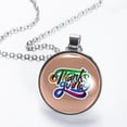 thumbnail image 2 of Thanksgiving Font Glass Circular Pendant Necklace | Stylish Glass Design Pendant Necklaces, 2 of 5