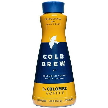 La Colombe Cold Brew Coffee - Colombian - 42 Fluid Ounce - Unsweetened Light Roast, Single-Origin - Made With Real Ingredients - No Sugar Added - Pure Black Grab And Go Coffee