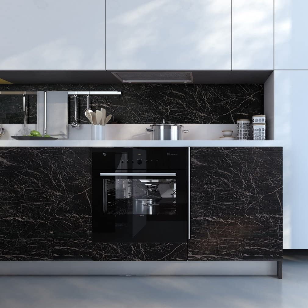 16" x 160" Marble Paper Granite Roll,Self Adhesive Thick Wallpaper for Kitchen Countertop Furniture Refurbishment,Waterproof Removable Countertop Paper Granite Vinyl Film Stick