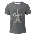 thumbnail image 3 of French Print Short Sleeve T Shirt Casual Summer Top, 3 of 3