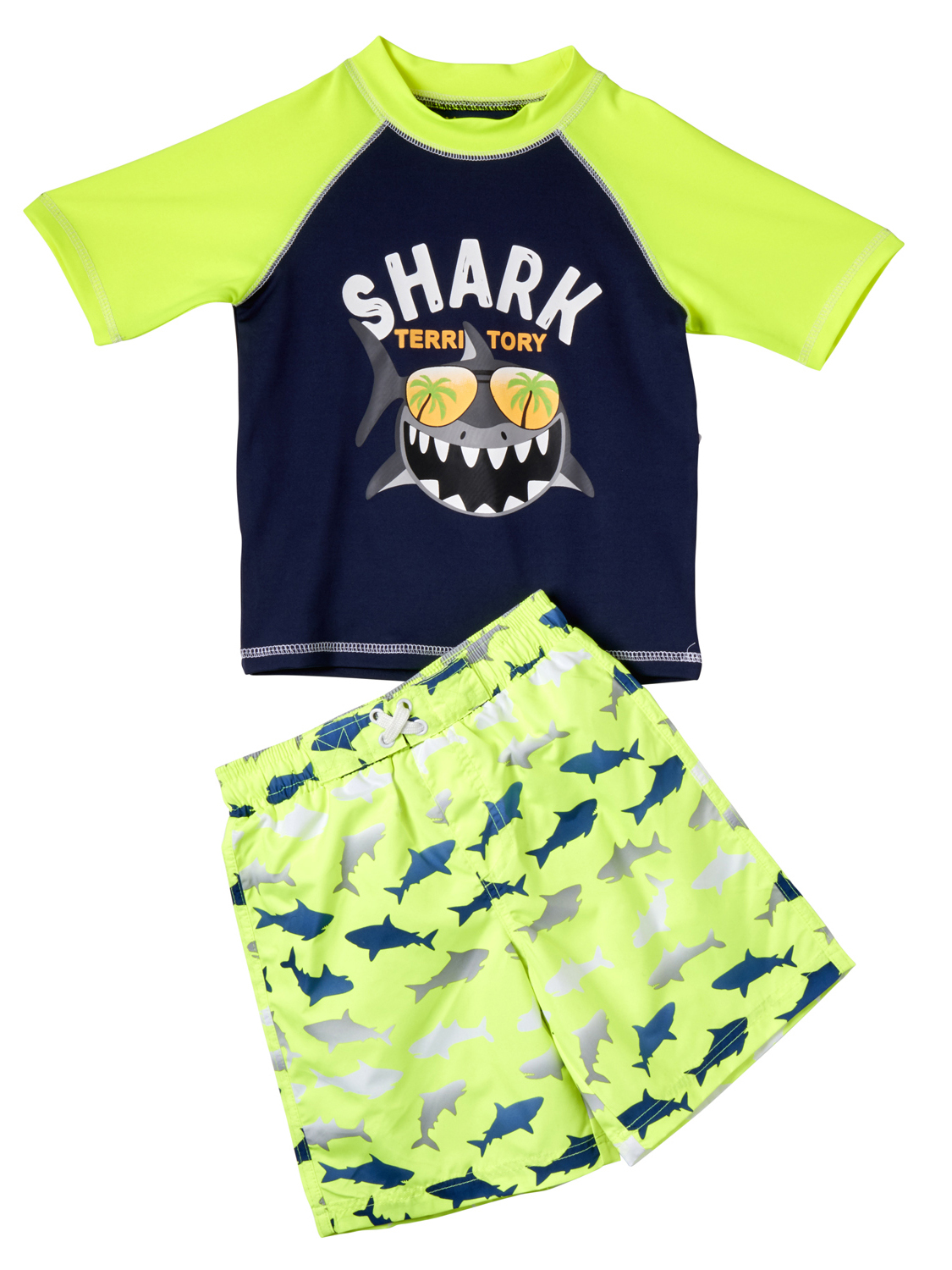 Shark Rashguard & Swim Trunks 2pc Set (Toddler Boys) - Walmart.com