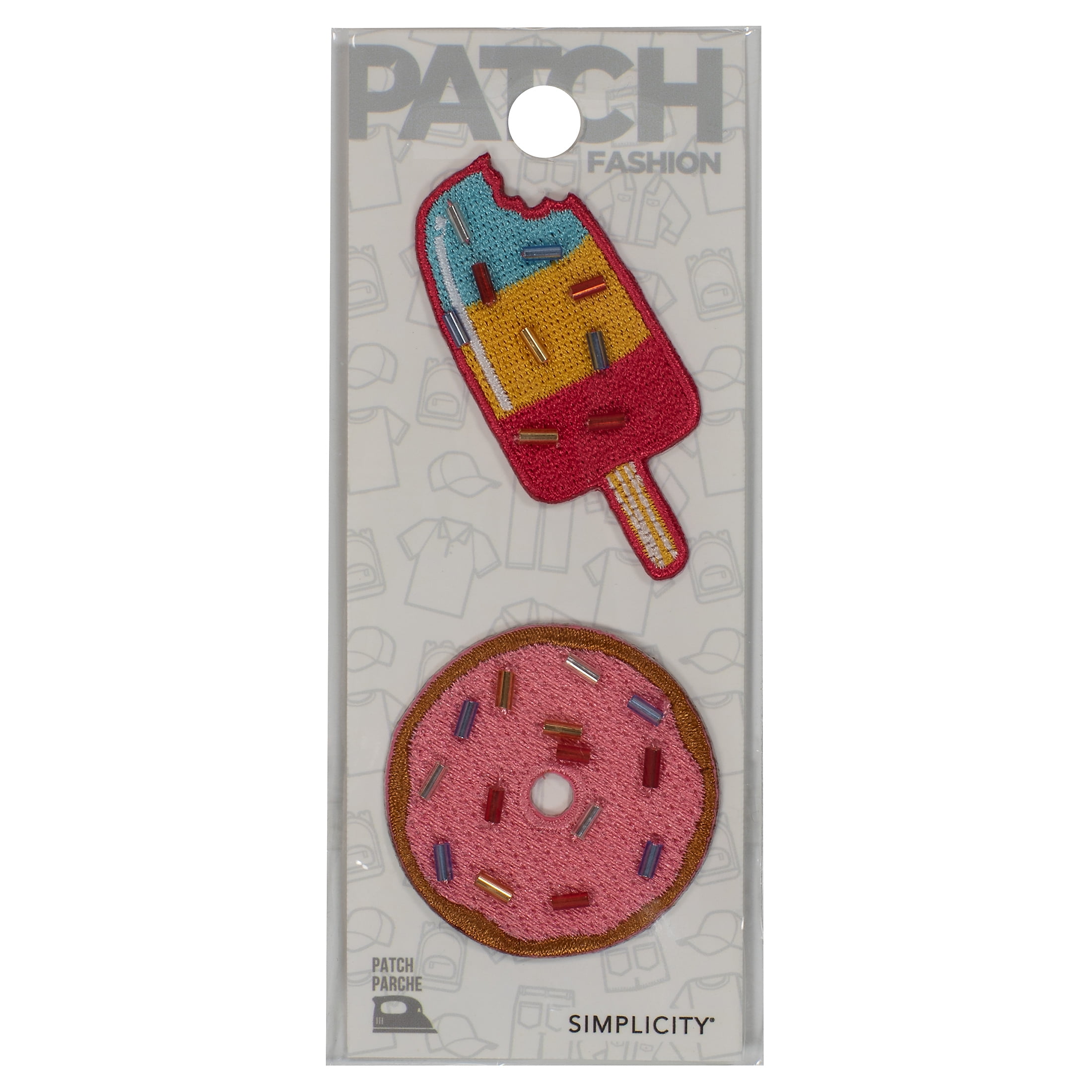 Simplicity Multicolor Polyester 2-Piece Small Dessert Fashion Iron-on Applique