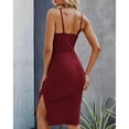 thumbnail image 4 of Vestido con tirantes finos, cuello en V, cintura calada, abertura lateral, vestido elegante para mujer para fiesta y vacaciones, 4 of 6