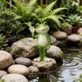 thumbnail image 3 of Frog Garden Statues Decor Outdoor, Cute Resin Frogs Garden Animal Statue Waterproof, Outside Frog Figurines for Outdoor Patio Yard Pond, Lawn Decorations, 3 of 5