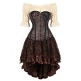 thumbnail image 3 of Ropa Steampunk Disfraz Steampunk para mujer Vestido con corsé debajo del busto Blusa renacentista de talla grande Disfraz de pirata medieval para Halloween, 3 of 5