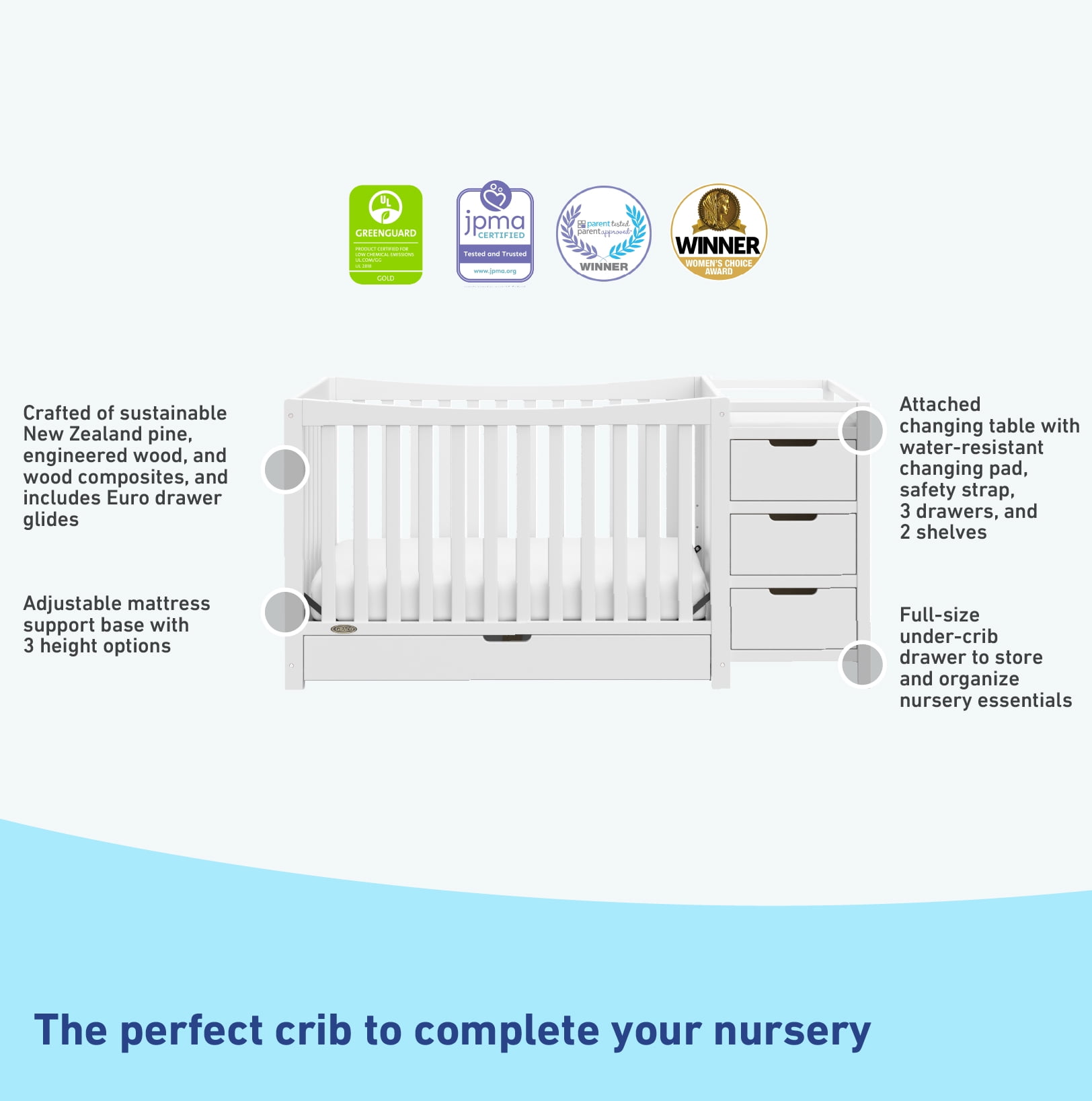 Graco remi 4 in 1 crib 2025 and changer instructions