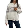 thumbnail image 2 of Chaqueta y abrigo informal de manga larga sin capucha para mujer, cárdigan con botones bordados a la moda de invierno, chaqueta de suéter de manga larga, abrigo para mujer, 2 of 6