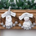 thumbnail image 3 of Corona de Navidad hecha a mano, colgador de puerta delantera, lindo muñeco de nieve de Papá Noel, corona colgante, decoración del hogar de vacaciones, 3 of 5