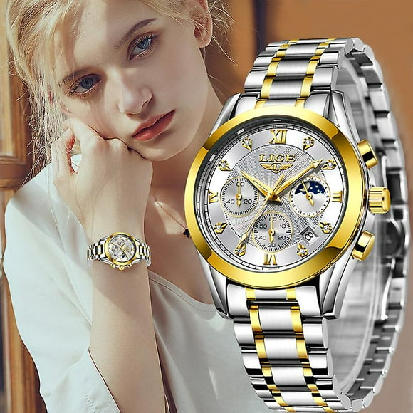 Lige New Gold Watch Women Watches Ladies Creative Steel Women's Bracelet Watches Female Waterproof Clock Relogio Feminino,SEBNEEI