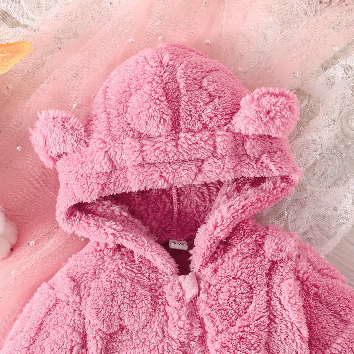 Weebloom Baby Winter Coats Boys Girls Toddler Winter Keep Warm Long Sleeve Prints Romper Hooded Jumpsuit Cute Pajamas 0-3 Months