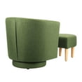 thumbnail image 5 of Dazone Modern Wood Linen Fabric Sponge Solid Print Swivel Armchair with Footstool, Green, 5 of 6