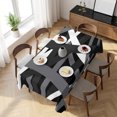 thumbnail image 3 of Gray Black Geometric Table Cloth Waterproof Tablecloths, Modern Art Abstract Grey Line Tablecloth Dining Table Cover for Kitchen Party Tabletop Outdoor, Rectangle Tablecloth 60x120 Inch, 3 of 9