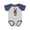 Baseball Heather and Navy, variant on Patriotic Hand Peace Sign Boys or Girls Baby Bodysuit