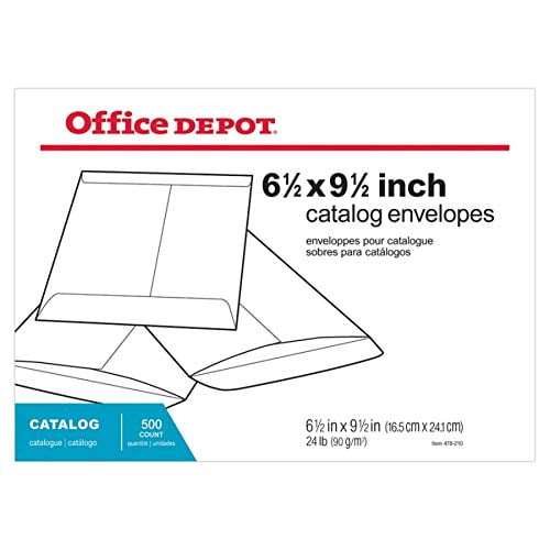 Office Depot Large Format Open-End White Envelopes, 6 1/2in. x 9 1/2in., Box Of 500, 77625