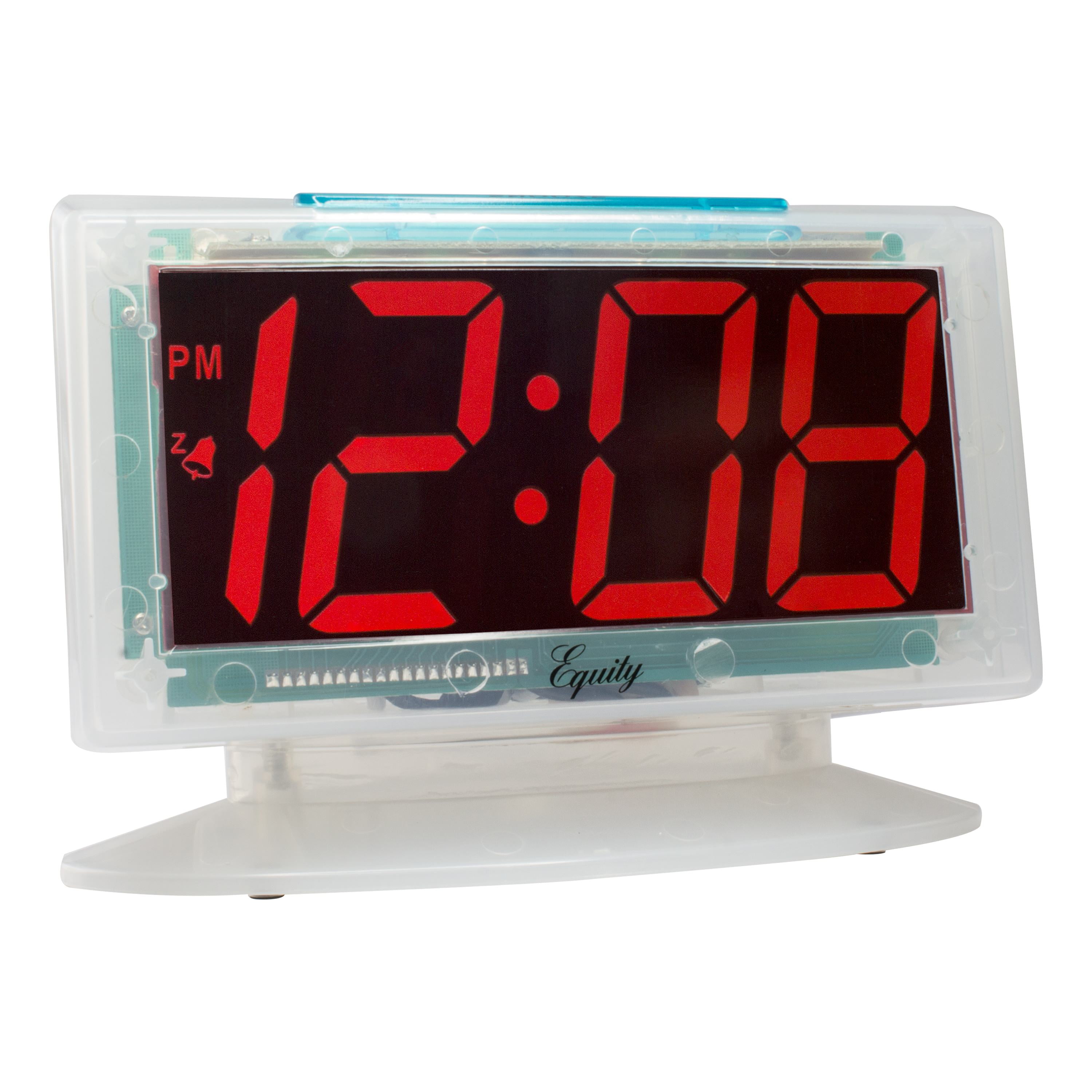 30040 Equity by La Crosse AC Powered 1.8" Red LED Clear Digital Alarm Clock 