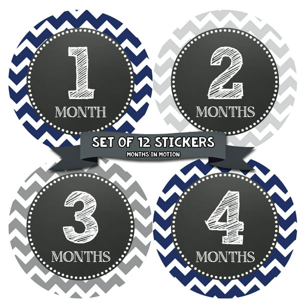 Baby Month Stickers By Months In Motion 12 Monthly Milestone Stickers For Baby Boy 1032 Walmart Com Walmart Com