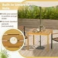 thumbnail image 6 of Costway Patio Dining Table Acacia Wood Square Outdoor Bistro with 1.9'' Umbrella Hole Yard, 6 of 11