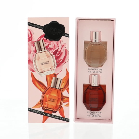 Viktor & Rolf Mini Flowerbomb Set 2 Piece Set For Women: 0.24 Oz Flowerbomb Eau De Parfum Spray, 0.24 Oz Flowerbomb Tiger Lily Eau De Parfum Spray