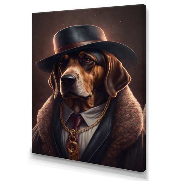 Designart Mafia Dog II Canvas Wall Art