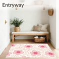 thumbnail image 3 of ODIKA 4'x6' Machine Washable Non-Slip Area Rug, Watercolor Bloom Motif with Delicate Petal Swirls High Traffic Rug, Pink, 463206, 3 of 7