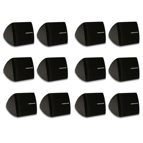 Theater Solutions TS30B Mountable Indoor Speakers Black Bookshelf 6 Pair Pack