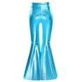 thumbnail image 6 of Alvivi  Girls Sequin Dance Outfit Metallic Crop Top with Bell-Bottom pants Jazz Performance Outfit 5-16 Years Light Blue 12, 6 of 7