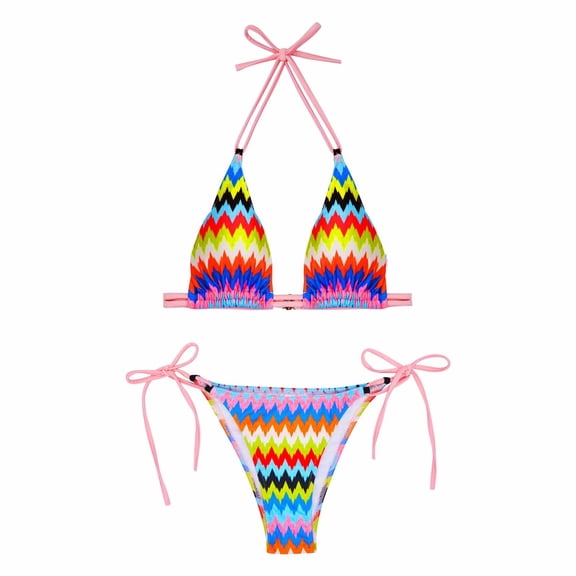 Elainilye Fashion Women's Bikini Swimsuits Sexy Solid Color Swimwear Two-piece Swimsuit Bikini Set Beachwear,Multi-color