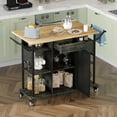 thumbnail image 6 of Bestier Rolling Kitchen Utility Cart w/ Collapsible Surface Extender, Black, 6 of 7