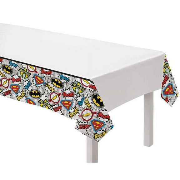 Justice League 'Heroes Unite' Plastic Table Cover (1ct)