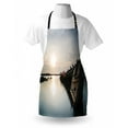 thumbnail image 3 of Shipwreck Apron Big Sinking Rustic Boat Crash in the Lake Landscape with Horizon on Back, Unisex Kitchen Bib Apron with Adjustable Neck for Cooking Baking Gardening, Pale Blue Brown, by Ambesonne, 3 of 3