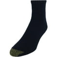 thumbnail image 3 of Gold Toe Adult Men's 656P Cushioned Cotton Quarter Socks, 6 Pack (Black/White Assorted Extended), 3 of 4