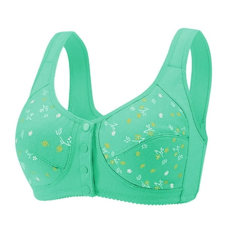 ALLLIST Front Closure Womens Bras Wireless Blue Sleep Floral Comfy Bralette Women Lingerie Size L-5XL