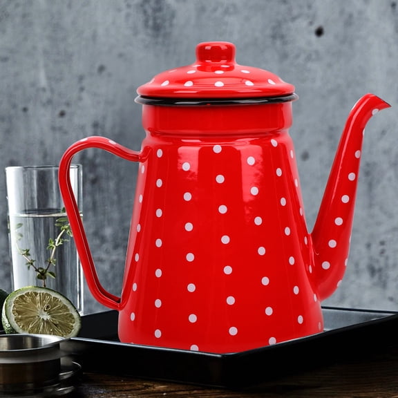 SOPOTUTU Enamel Coffee Pot Narrow-Mouth Assorted Colors Home Kitchen Coffee Maker