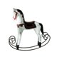 thumbnail image 3 of Figura de escritorio Caballo mecedor de madera Estatua de animal coleccionable Adorno de escritorio Rojo Blanco, 3 of 9